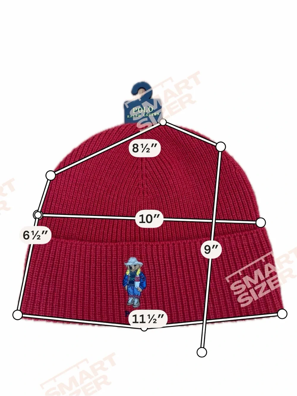 Polo Ralph Lauren Solid Holiday Bear Beanie - Red, New With Tags